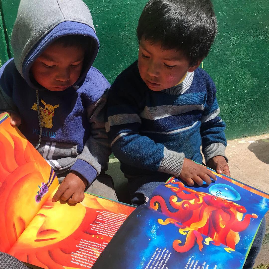 Two children reading